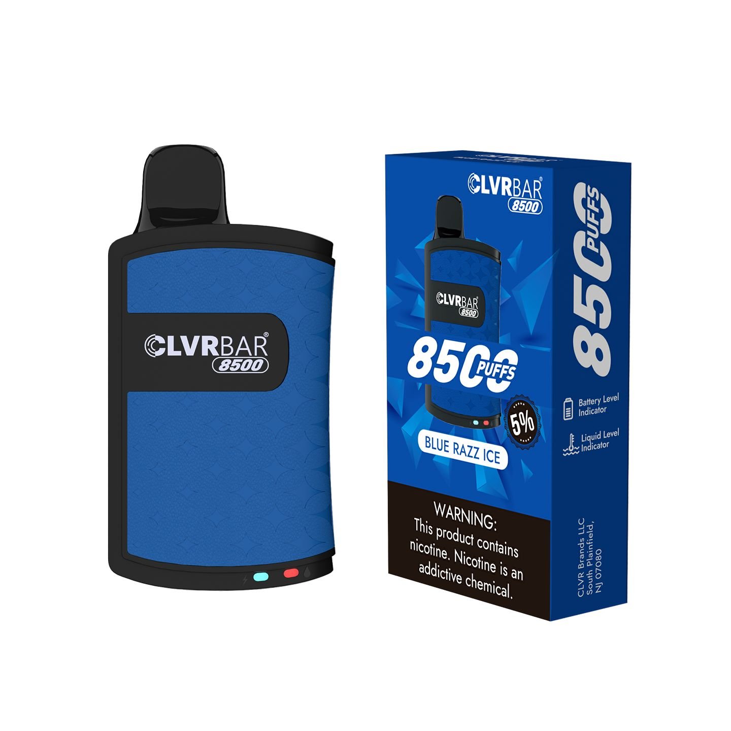 CLVRBAR disposable device 8500 Puffs- Bluerazz Ice